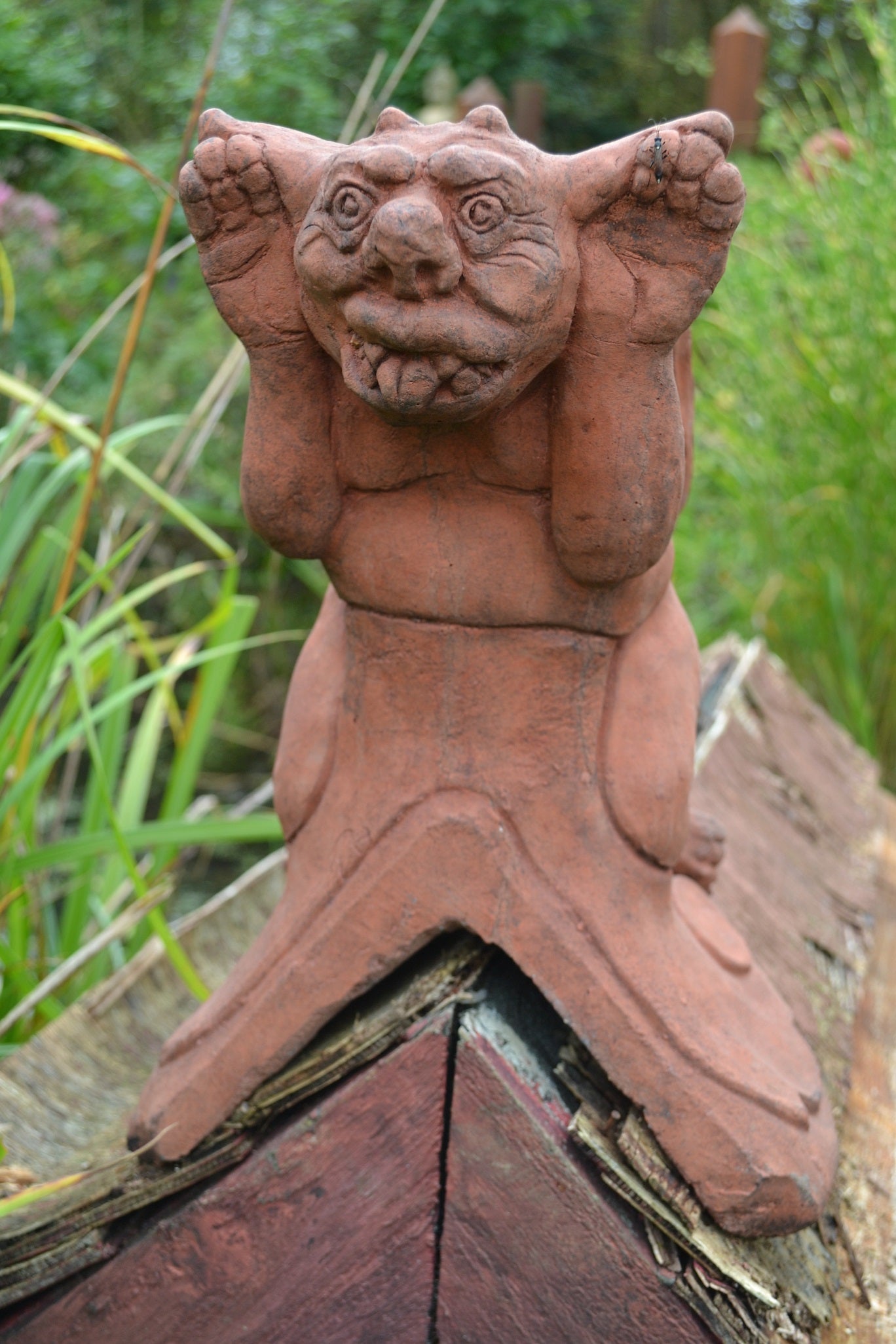 Cheeky Tongue Gargoyle Angled Roof Finial