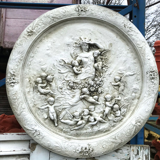 Angel and Cherubs Round Wall Plaque