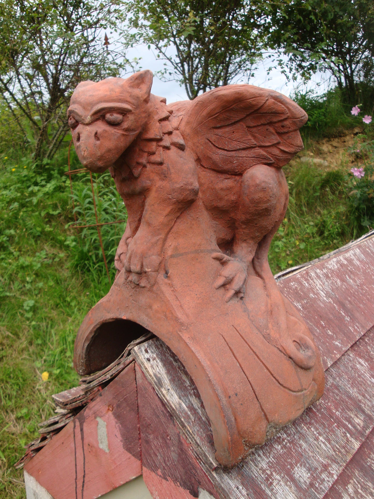 Baby Griffin Half Round Roof Finial