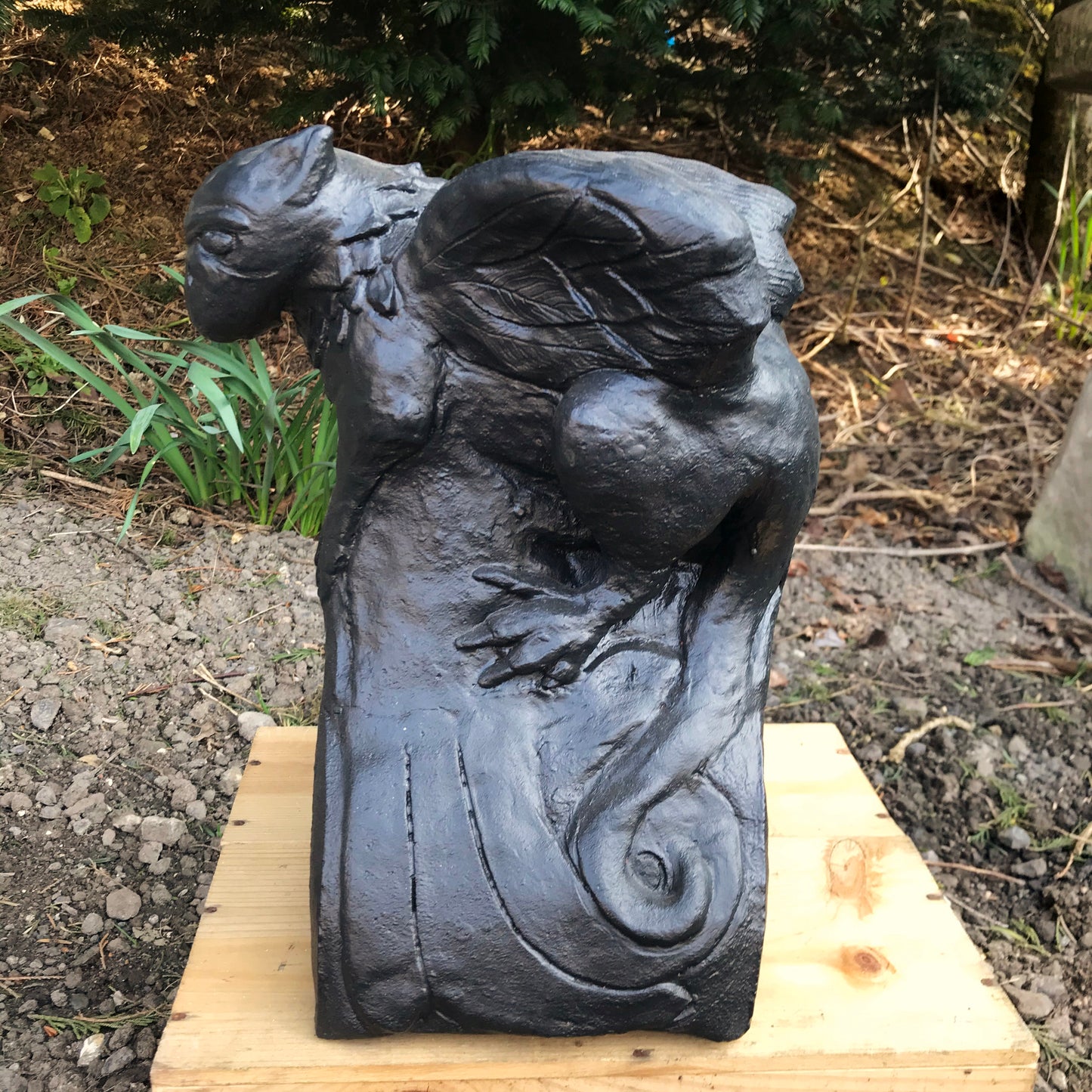 Baby Griffin Half Round Roof Finial