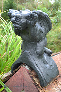Cheeky Tongue Gargoyle Half Round Roof Finial