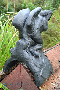 Cheeky Tongue Gargoyle Half Round Roof Finial