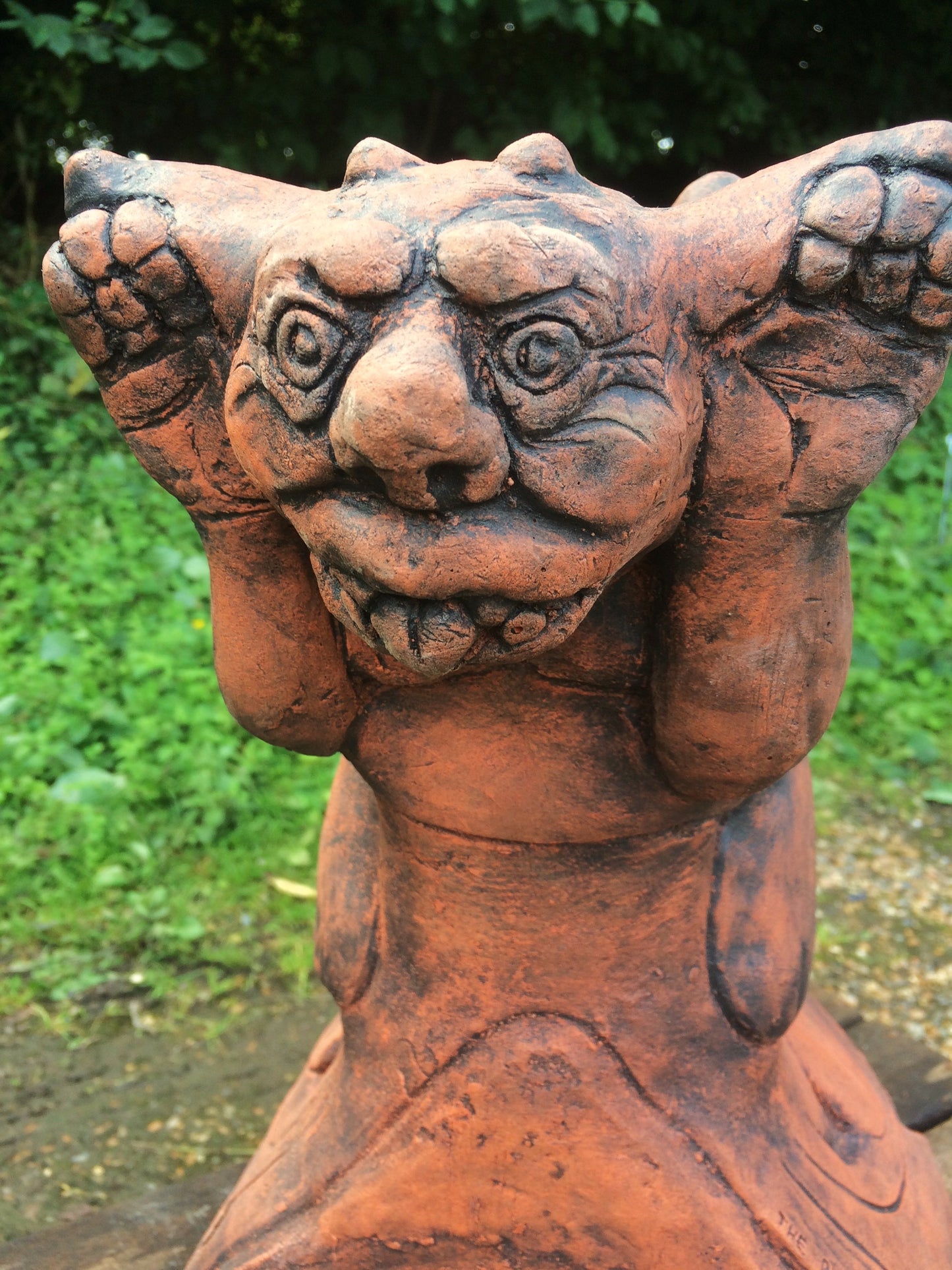 Cheeky Tongue Gargoyle Half Round Roof Finial
