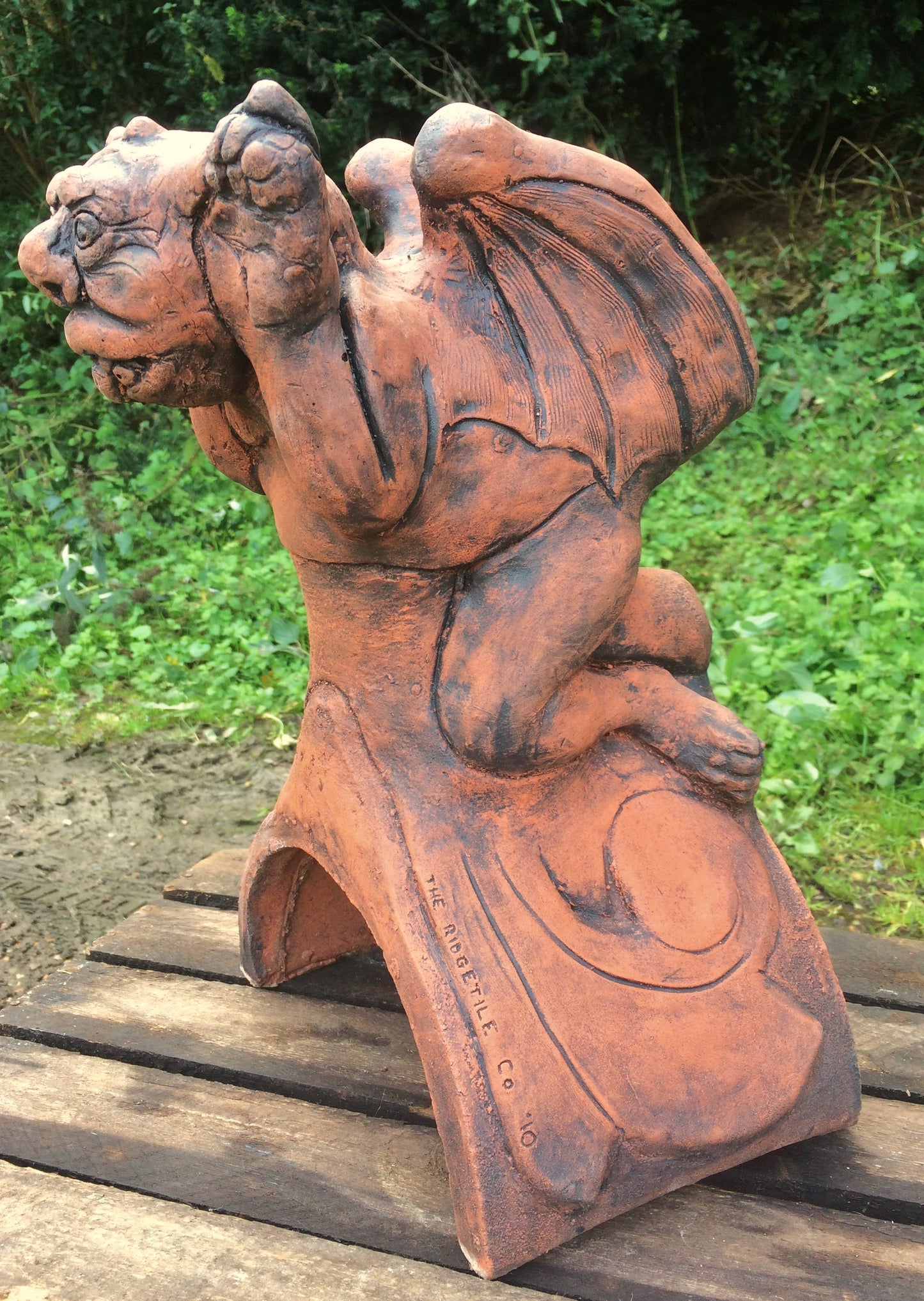 Cheeky Tongue Gargoyle Half Round Roof Finial