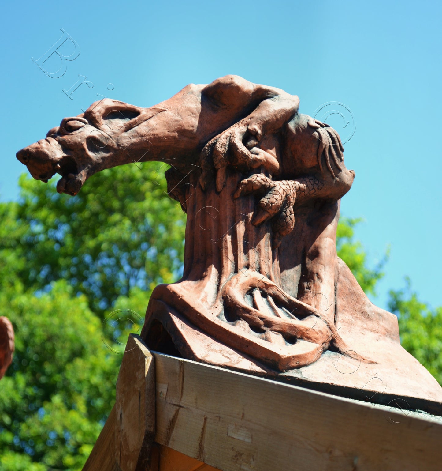 Dog Gargoyle Angled Roof Finial