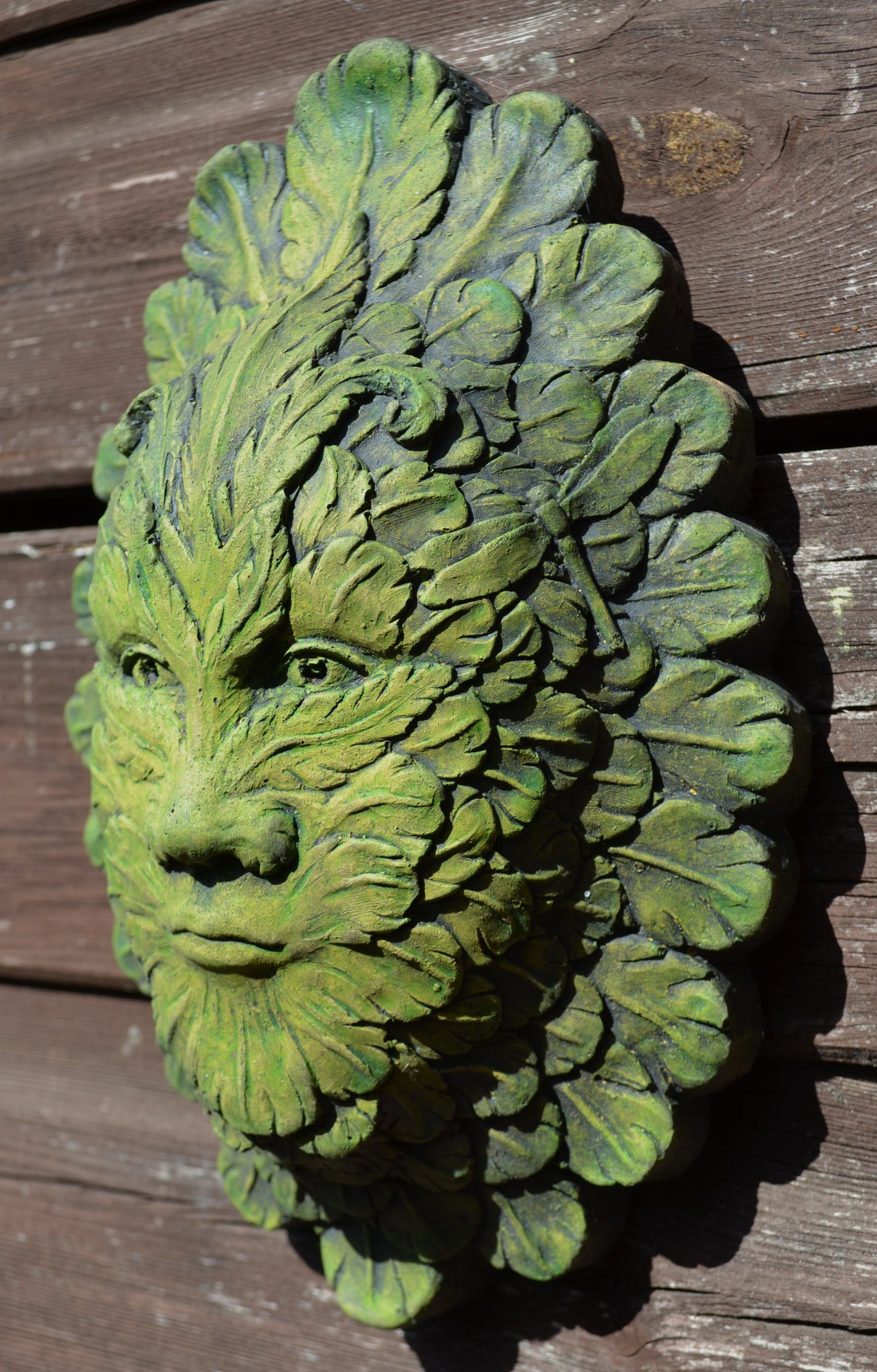 Feather Green Man Plaque