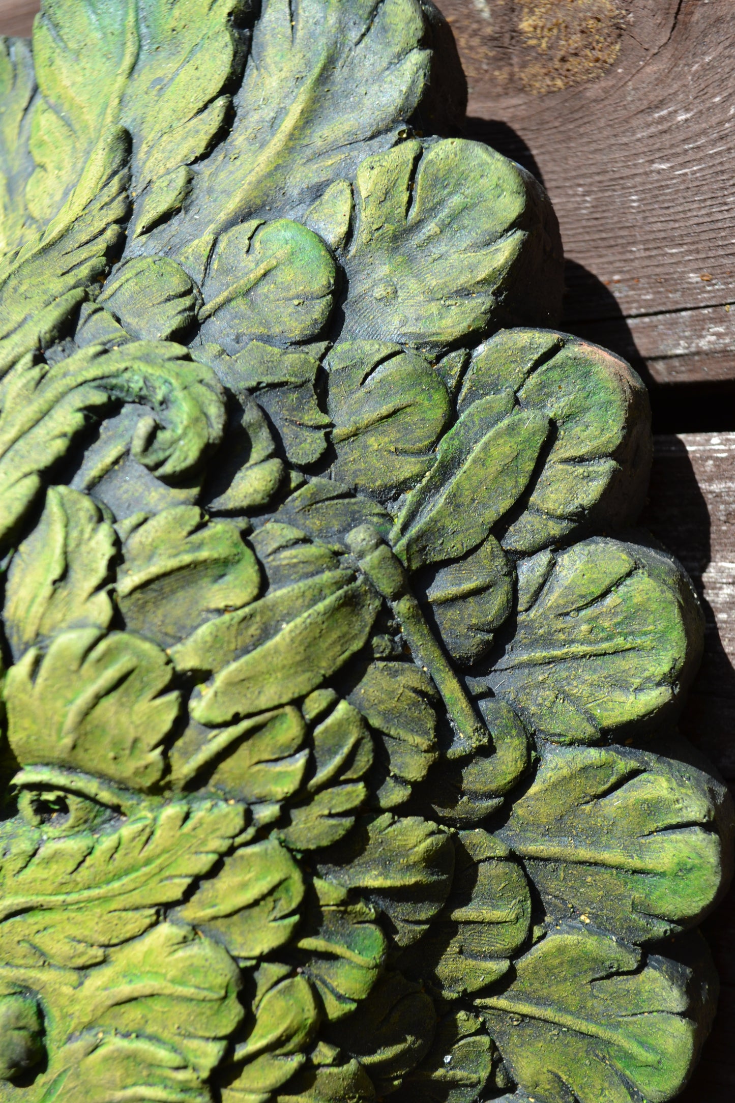 Feather Green Man Plaque