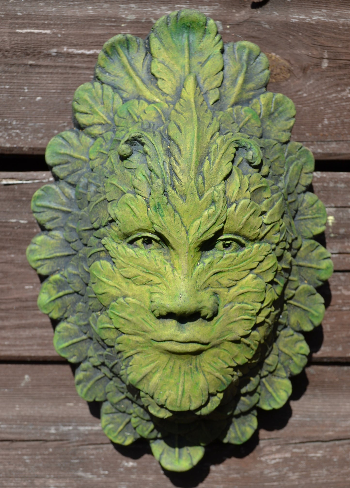 Feather Green Man Plaque