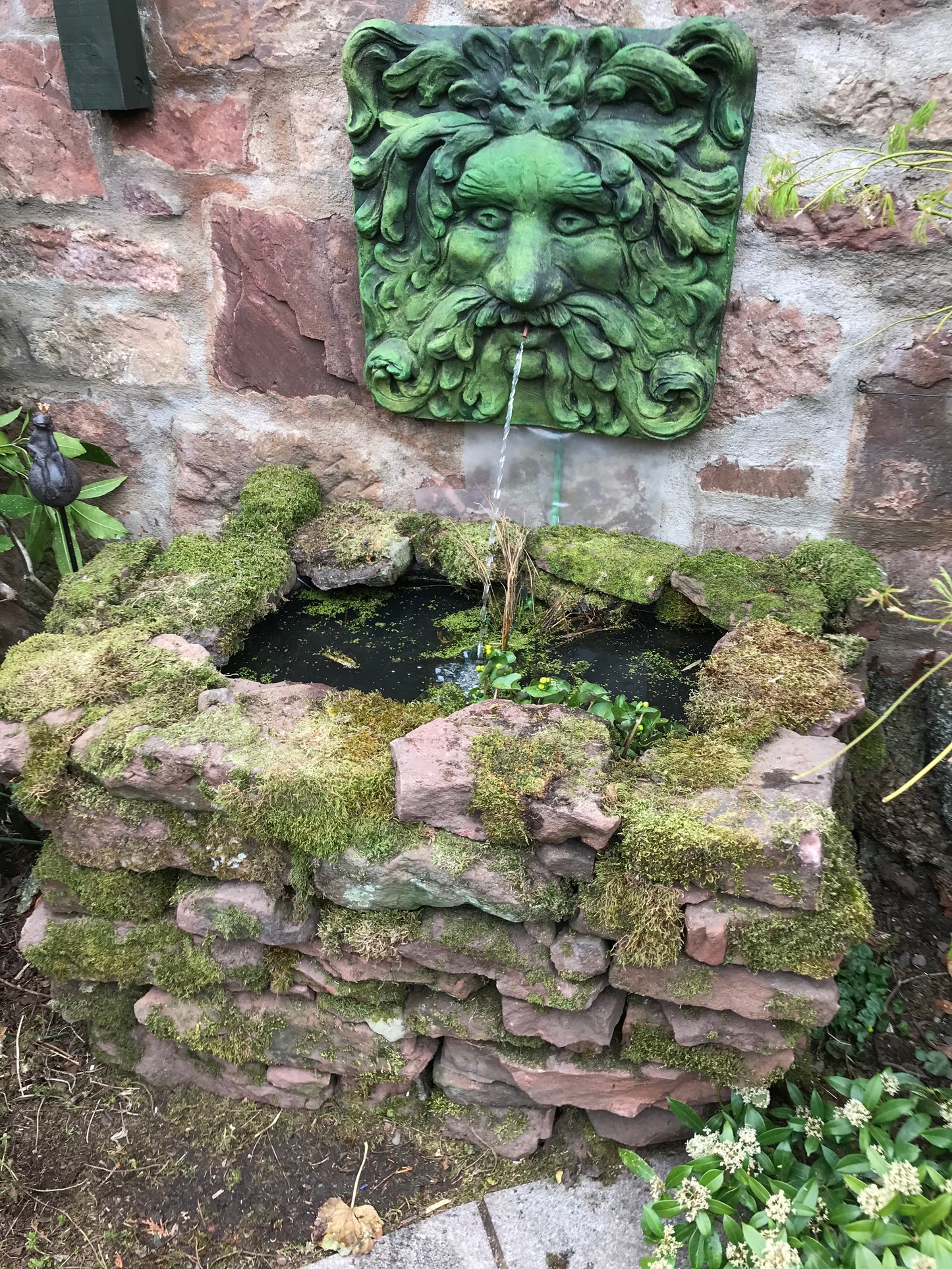 Large Square Green Man Fountain Mask