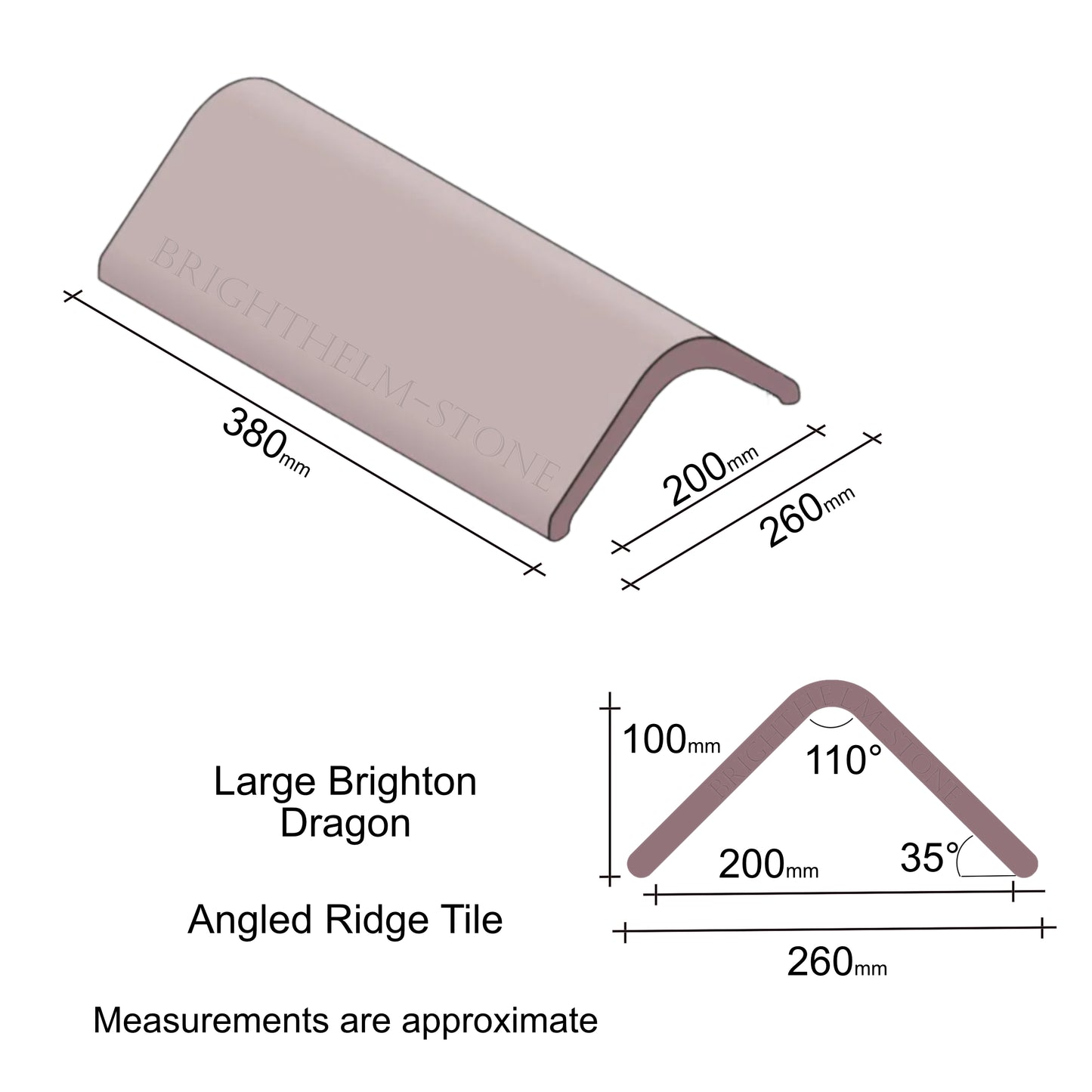 Brighton Dragon Large Angled Roof Finial