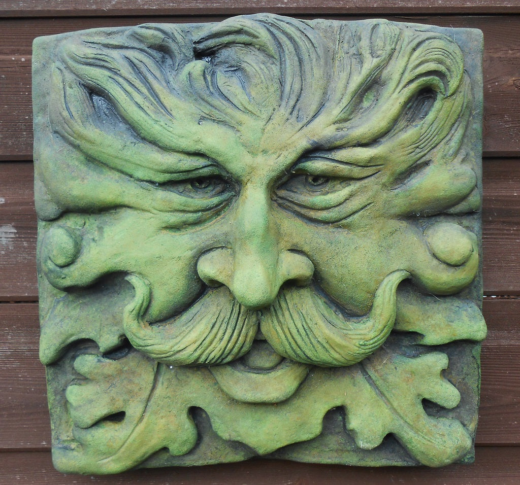 Moustache Large Green Man Plaque
