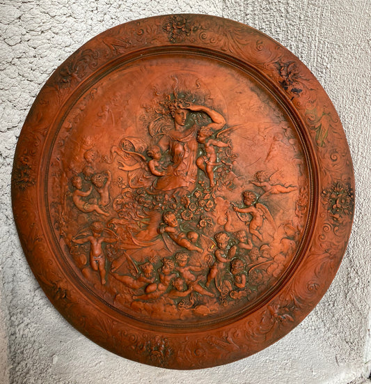 Angel Flora Round Plaque