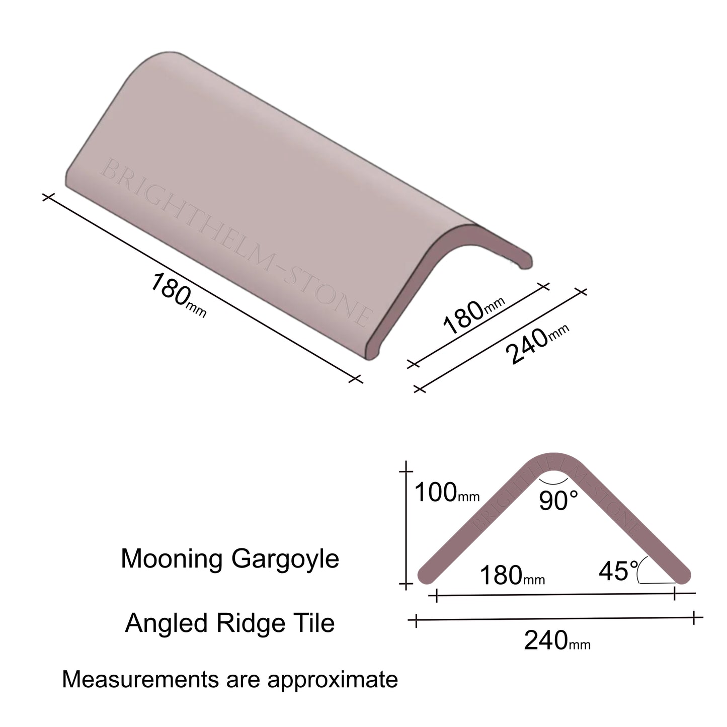Mooning Gargoyle Angled Roof Finial