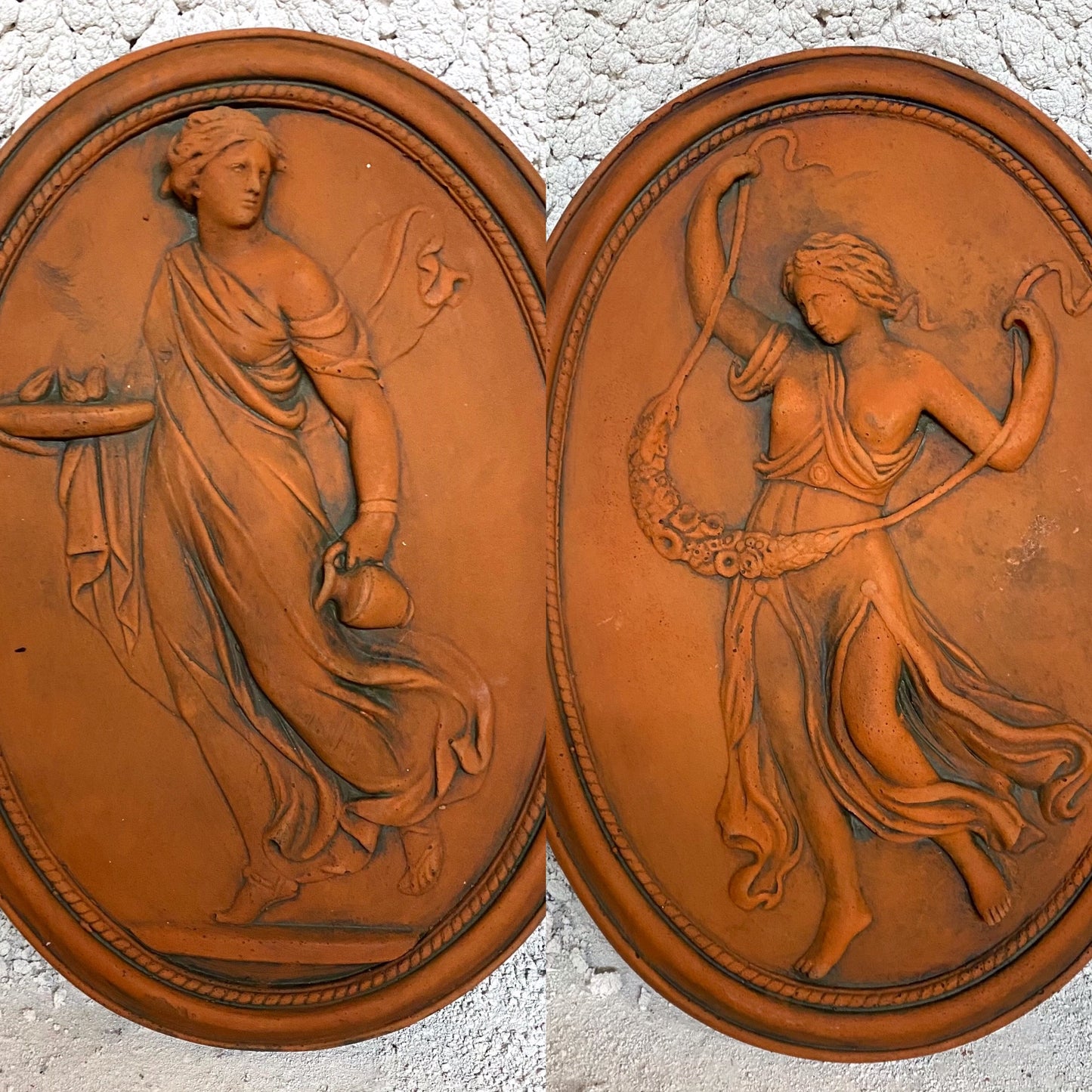 Greek Goddess Plaques Pair