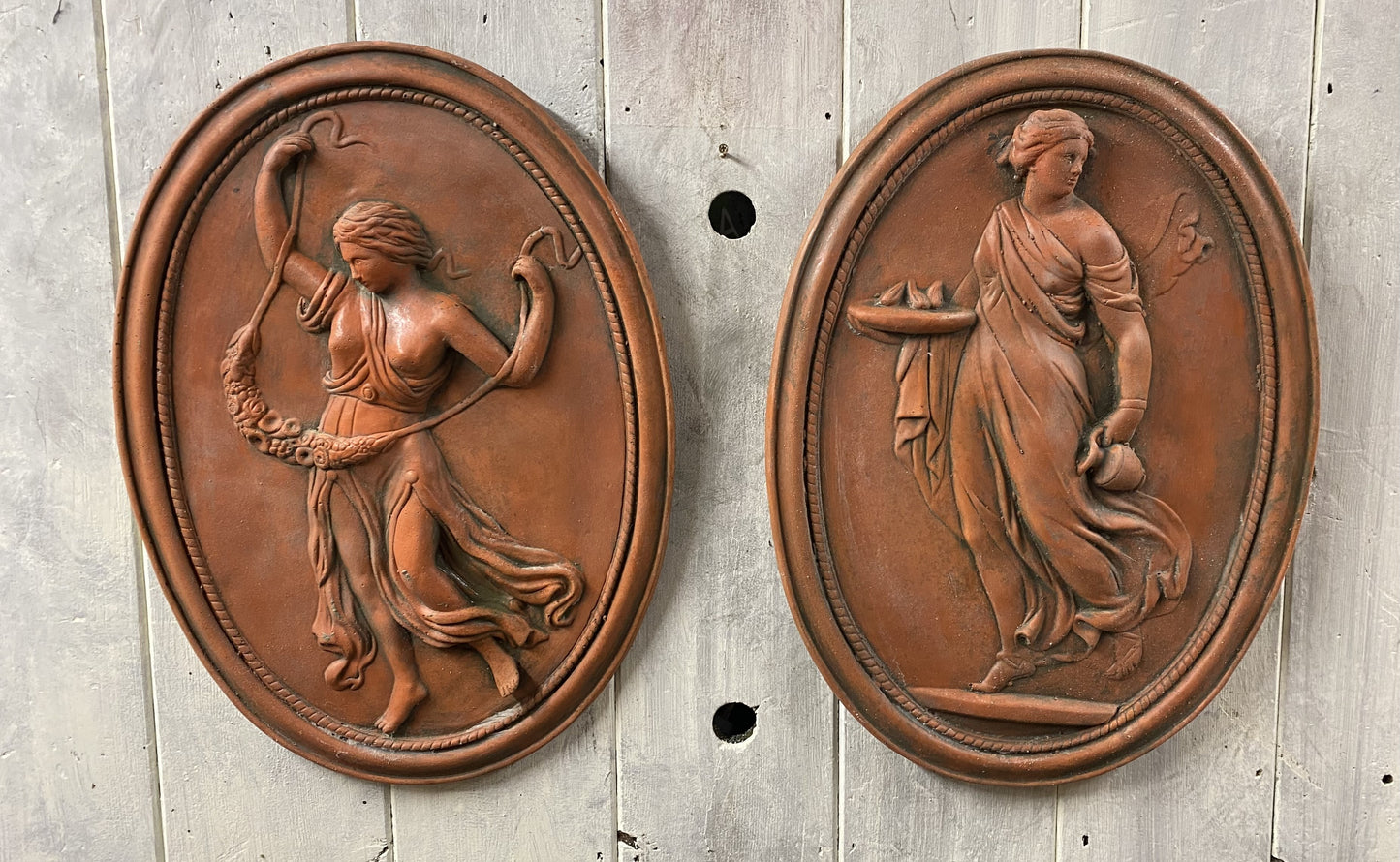 Greek Goddess Plaques Pair