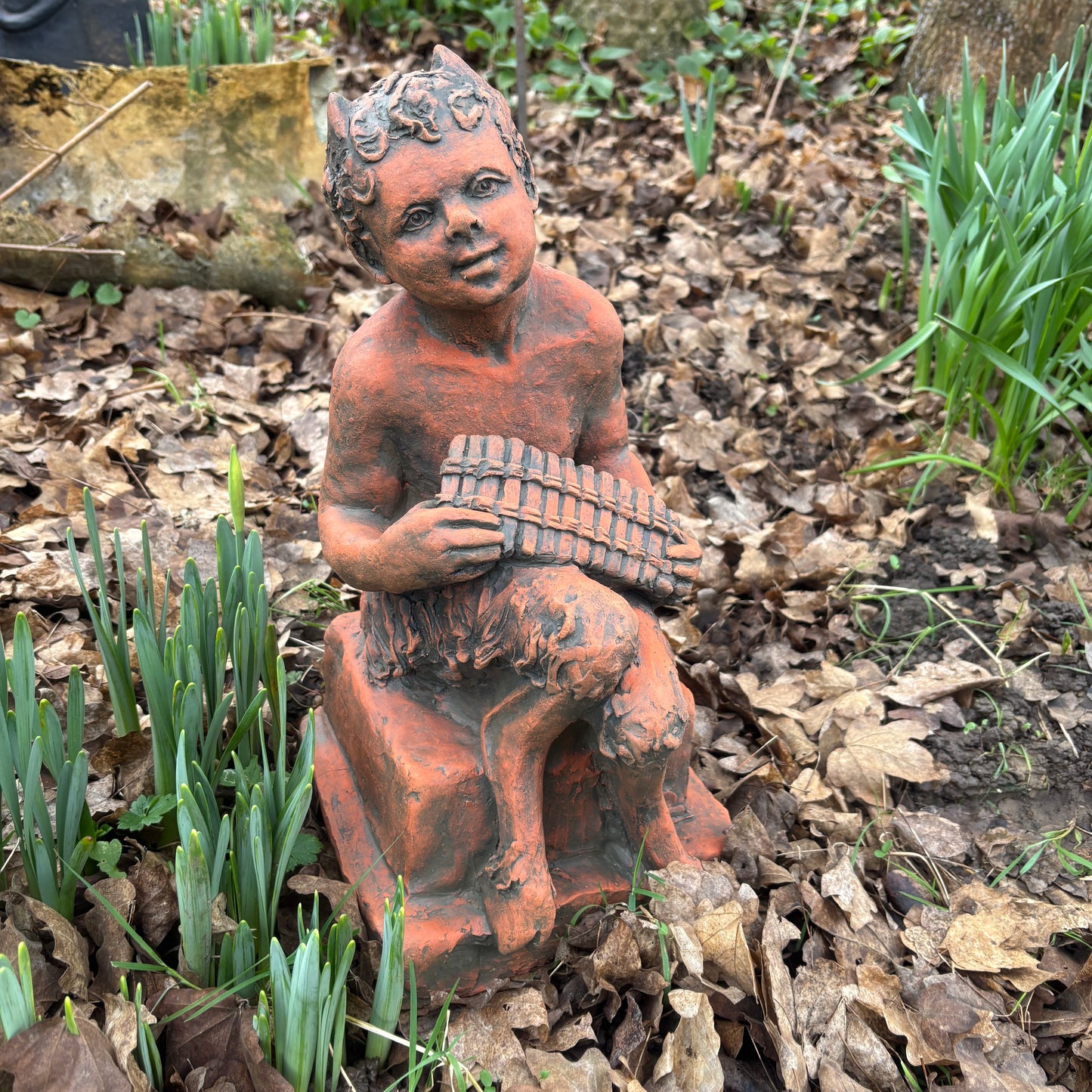 Pan Statue Playing Pipes
