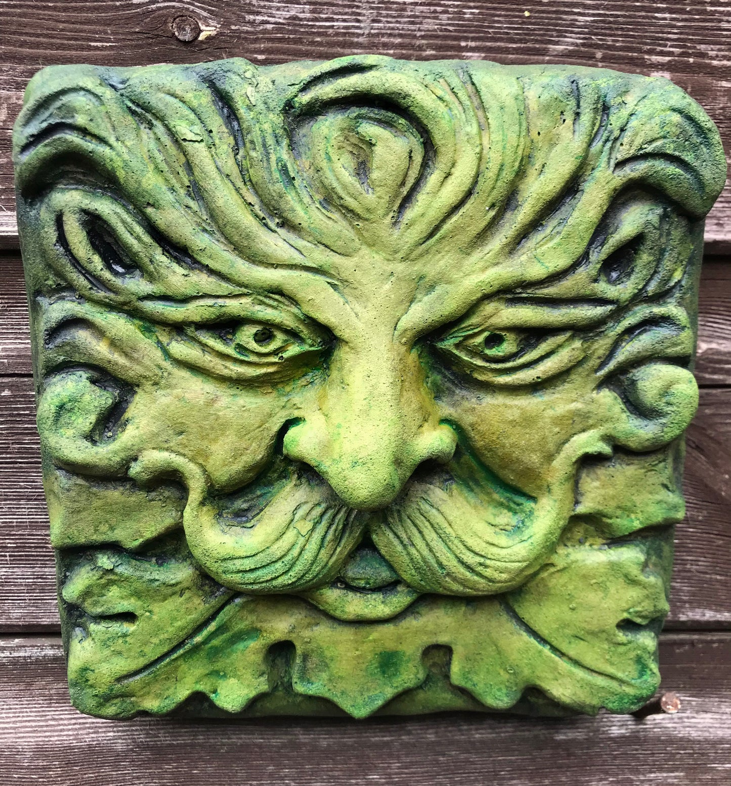 Moustache Small Green Man Plaque