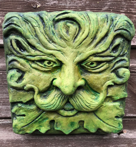 Moustache Small Green Man Plaque