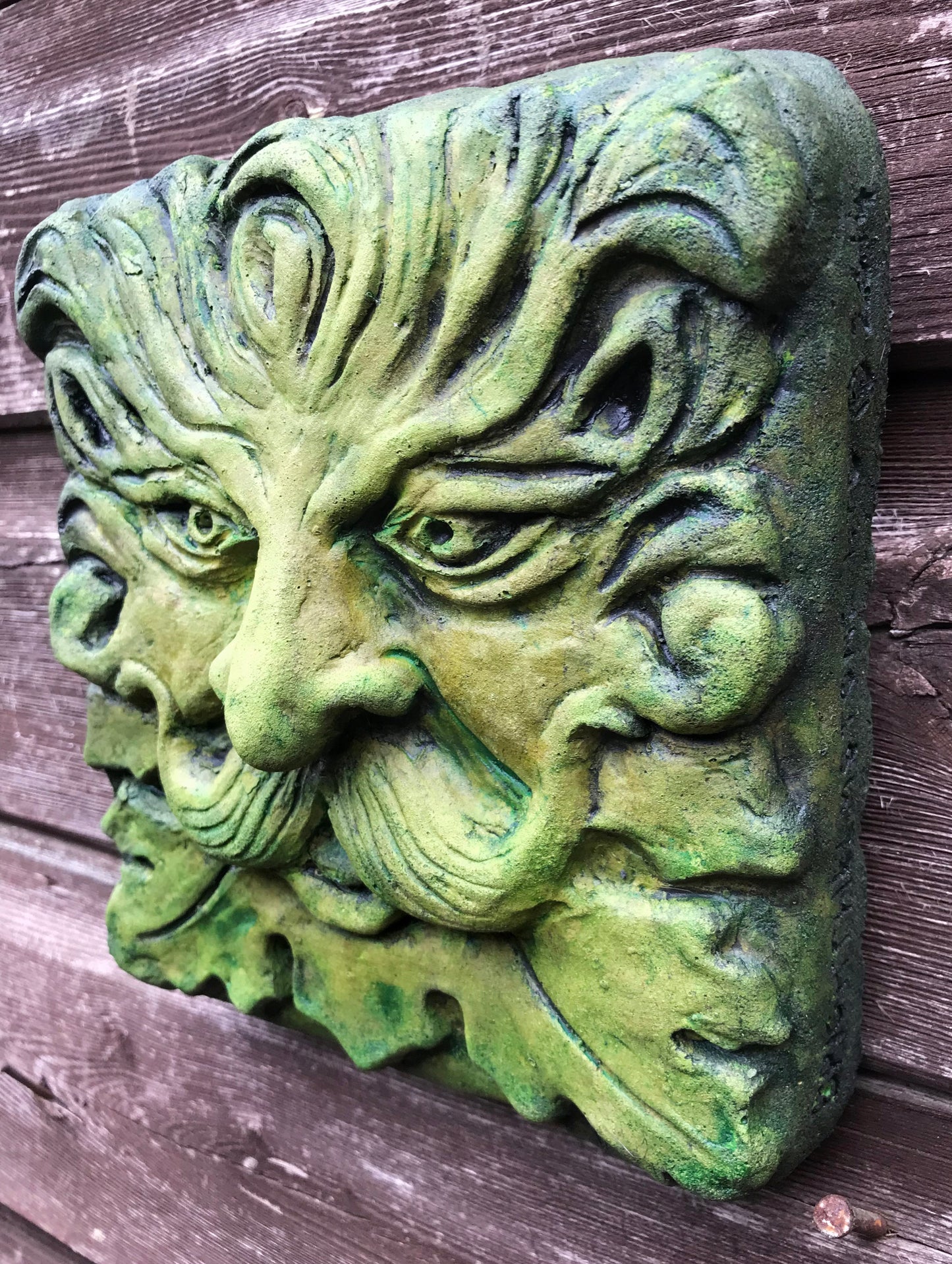 Moustache Small Green Man Plaque