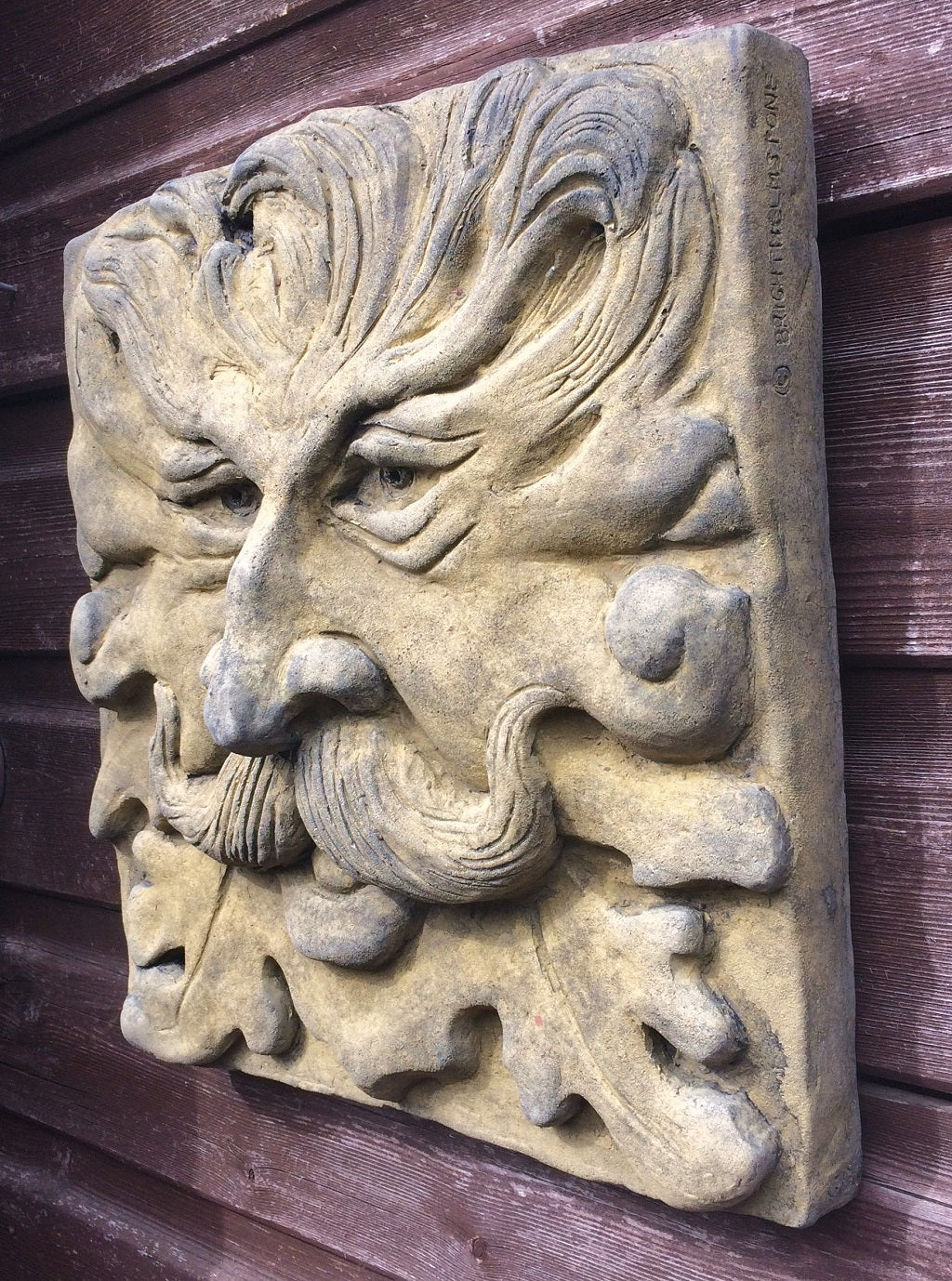 Moustache Large Green Man Plaque