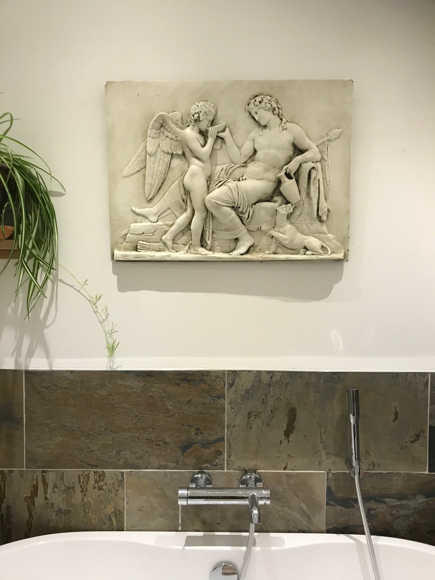 Cupid and Bacchus Wall Plaque