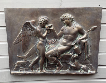 Cupid and Bacchus Wall Plaque