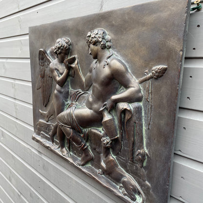 Cupid and Bacchus Wall Plaque