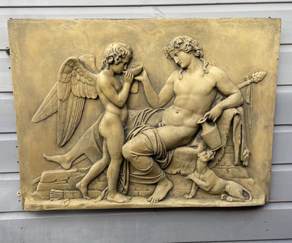 Cupid and Bacchus Wall Plaque