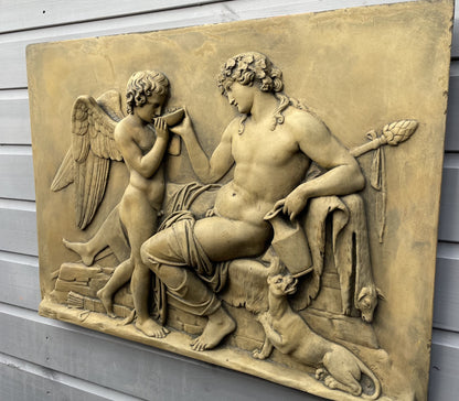 Cupid and Bacchus Wall Plaque