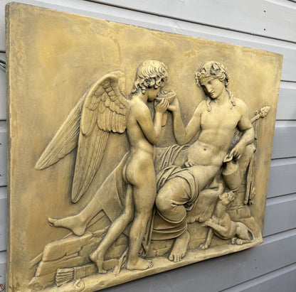 Cupid and Bacchus Wall Plaque