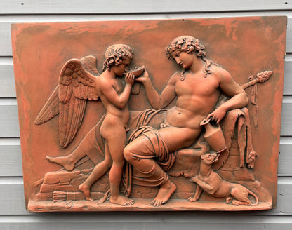 Cupid and Bacchus Wall Plaque