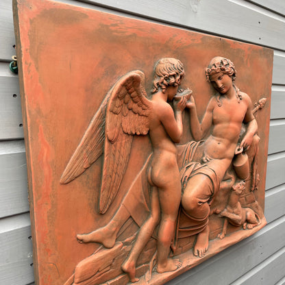 Cupid and Bacchus Wall Plaque