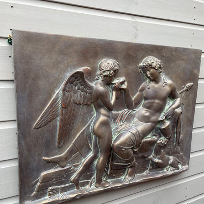 Cupid and Bacchus Wall Plaque