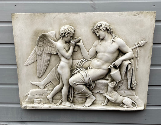 Cupid and Bacchus Wall Plaque