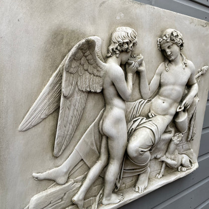 Cupid and Bacchus Wall Plaque