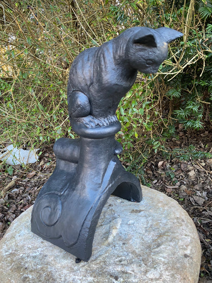 Curious Cat Half Round Roof Finial