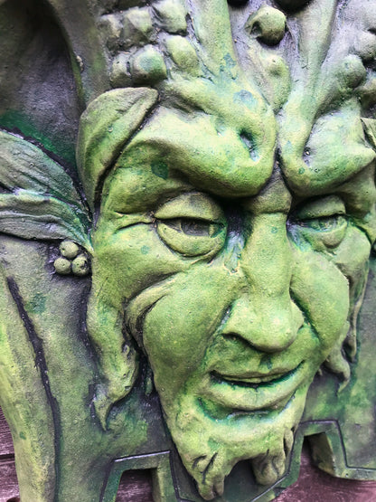 Pan Green Man Plaque