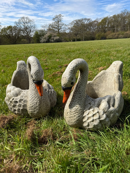 Large Swan Planter Pair