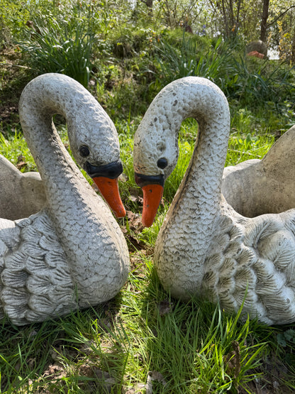 Large Swan Planter Pair