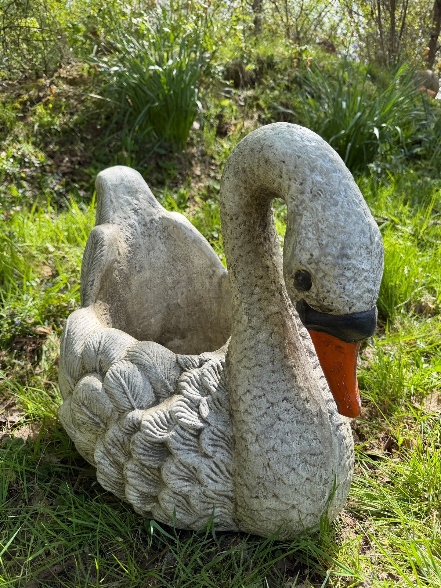 Large Swan Planter Pair