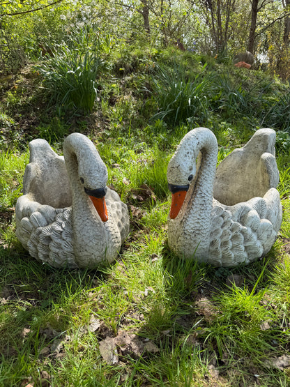 Large Swan Planter Pair