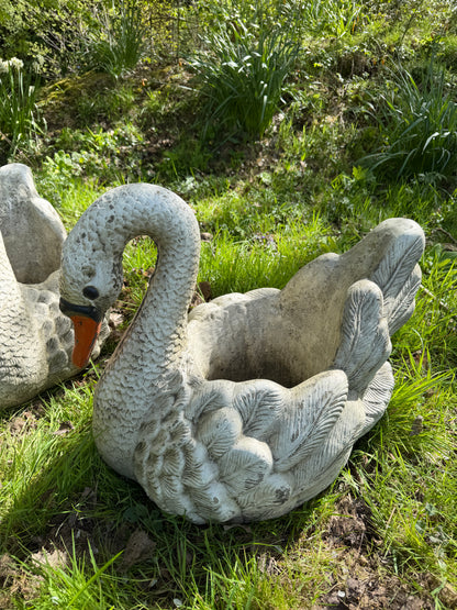 Large Swan Planter Pair