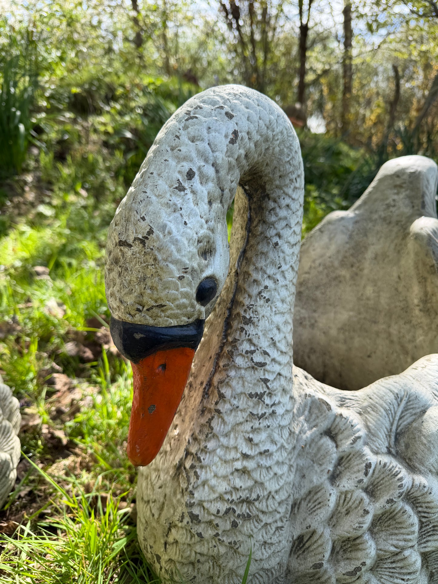 Large Swan Planter Pair