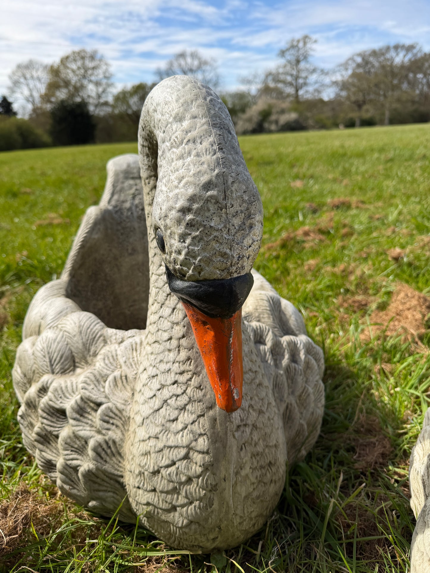 Large Swan Planter Pair
