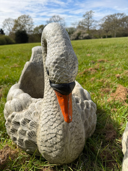 Large Swan Planter Pair