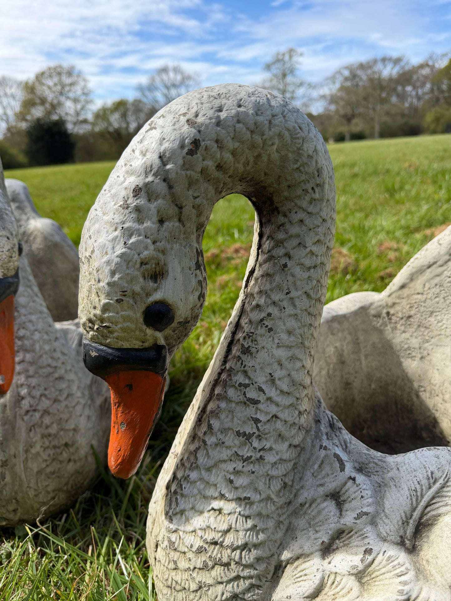 Large Swan Planter Pair