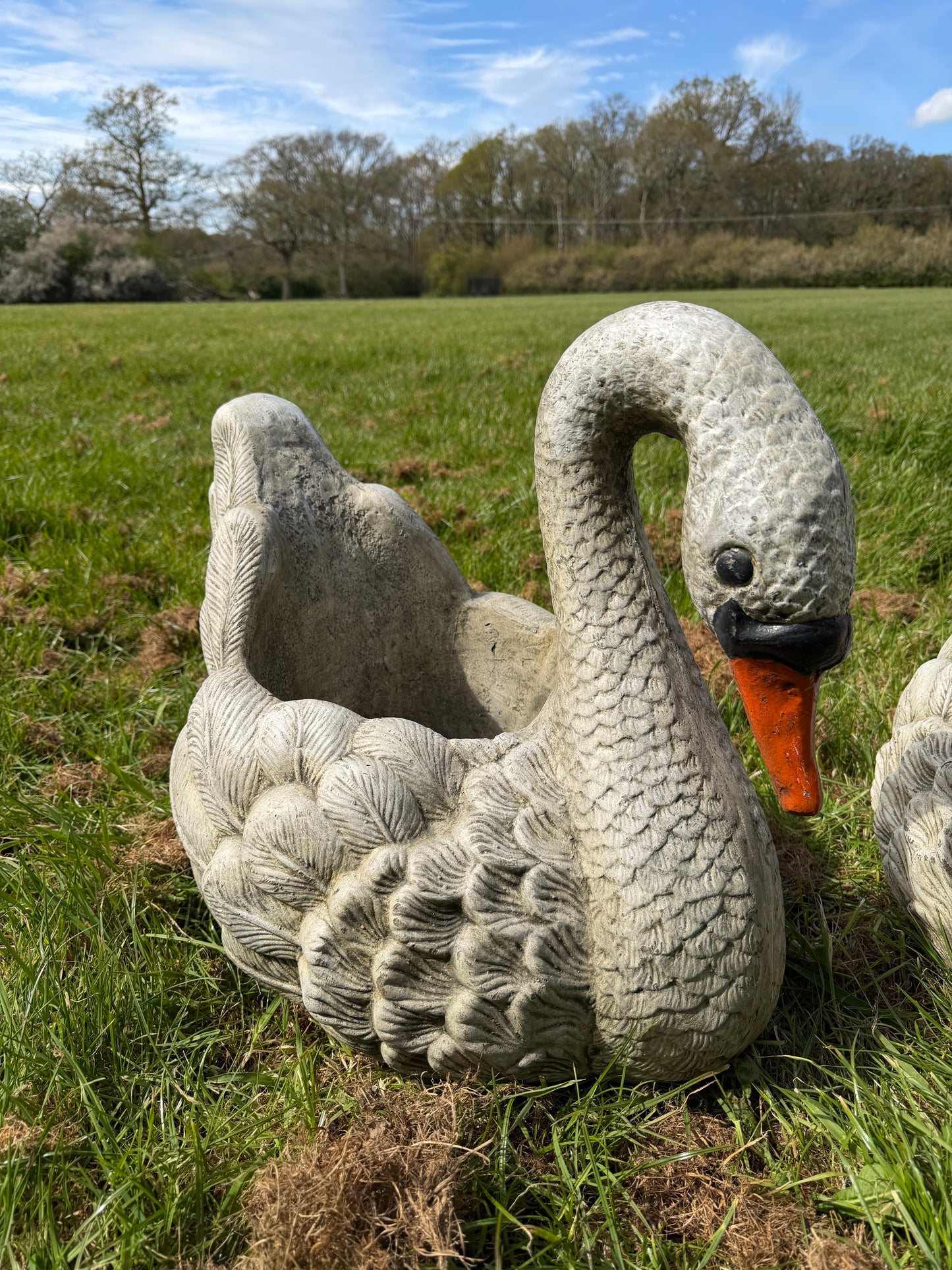 Large Swan Planter Pair