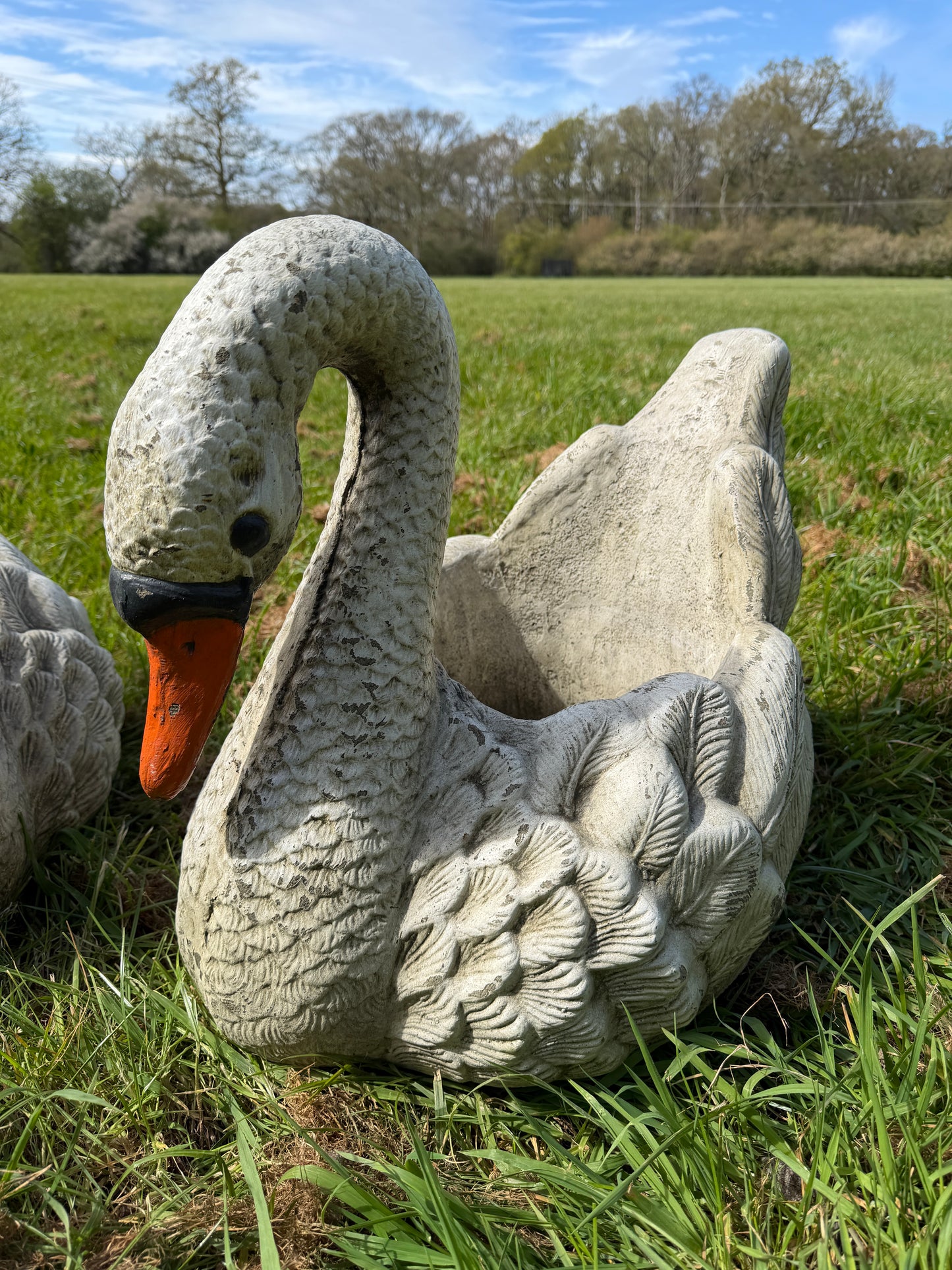 Large Swan Planter Pair