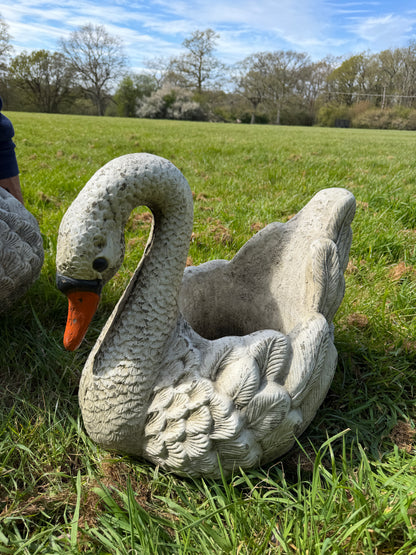 Large Swan Planter Pair