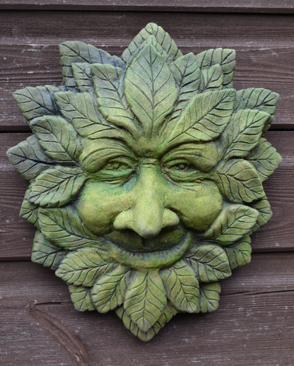 Wise Large Green Man Plaque